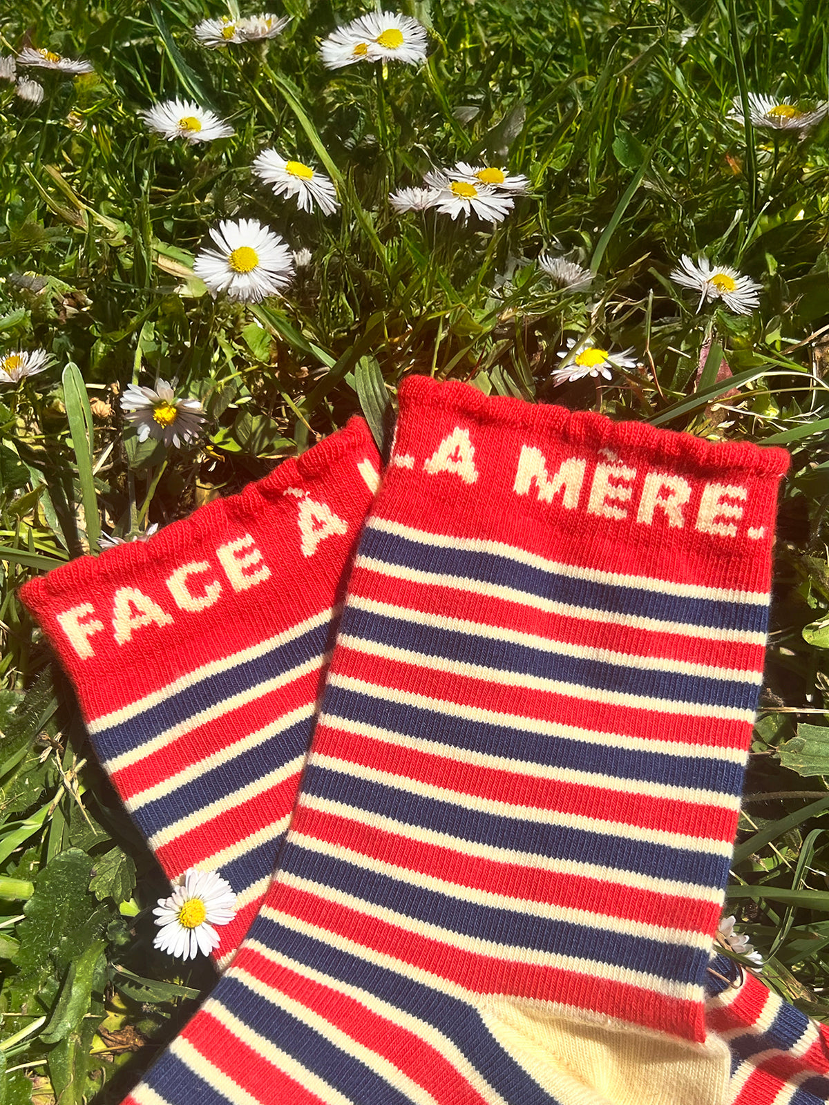 Socken Face à la mère gestreift