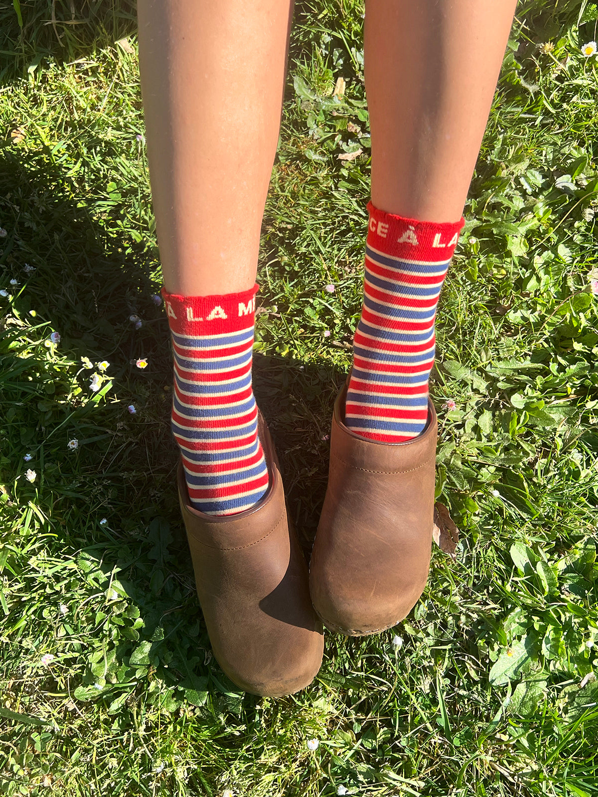Socken Face à la mère gestreift