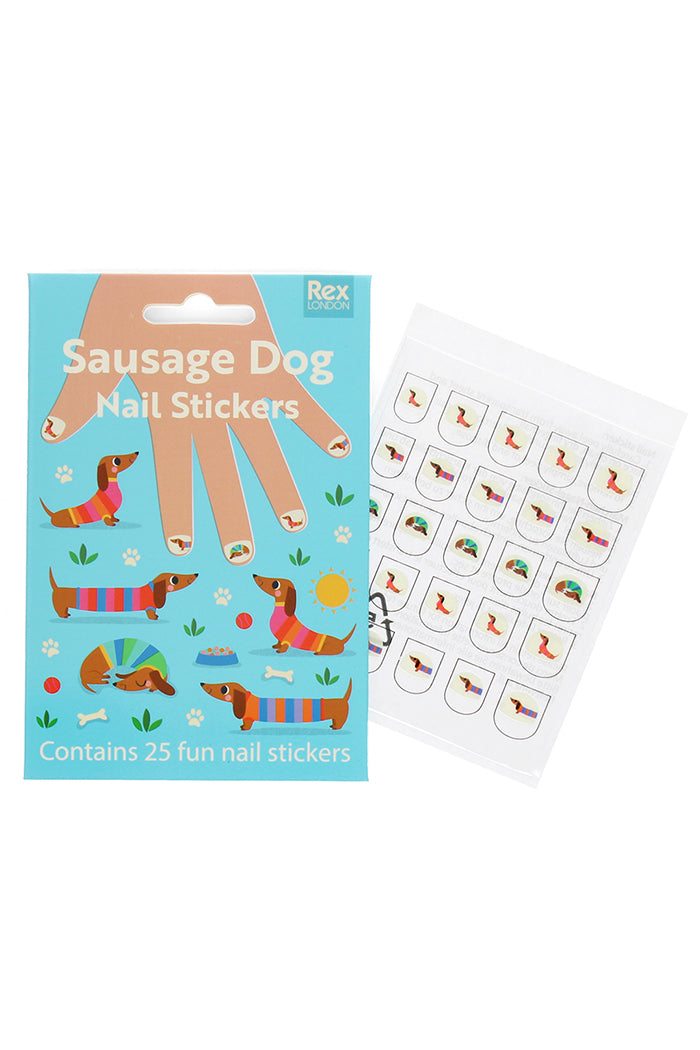 Rex London - Stickers ongles Chien Saucisse