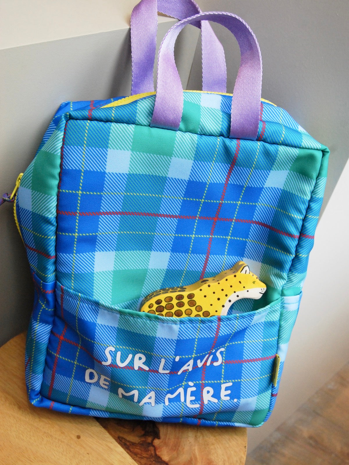 Kinderrucksack Blaukariert