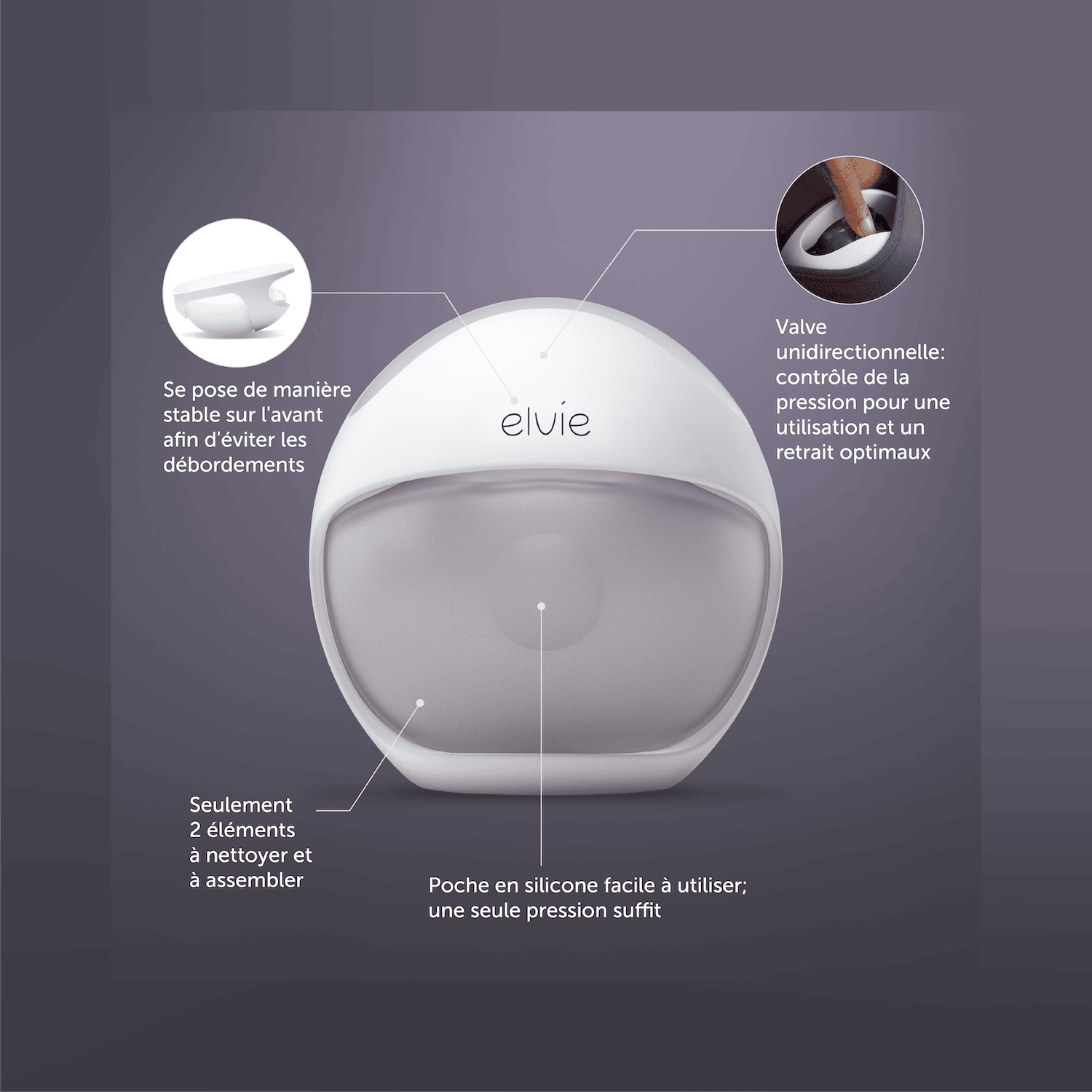 Elvie Curve - Manuelle Silikon-Milchpumpe